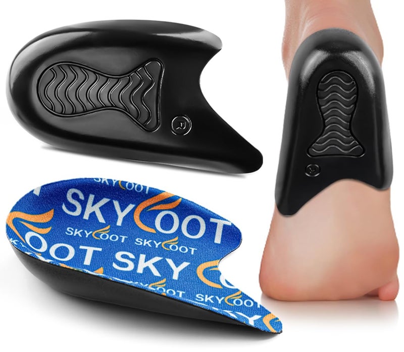 Skyfoot Heel Cups for Achilles Tendonitis  Heel Bone Spurs  Orthotic Inserts for Achilles Tendon Support  Heel Cushions for Heel Pain Relief for Women and Men (Small) - Image 1